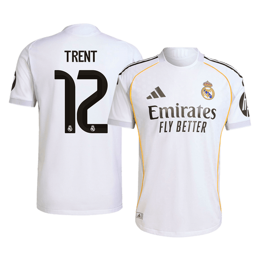 Jogador TRENT #12 Real Madrid Casa Futebol Camisas 2025/26 Branco camisola de futebol