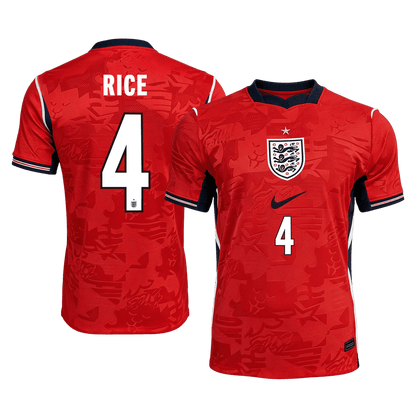 RICE #4 Inglaterra Fora Copa do Mundo Camisa 2026 Vermelho