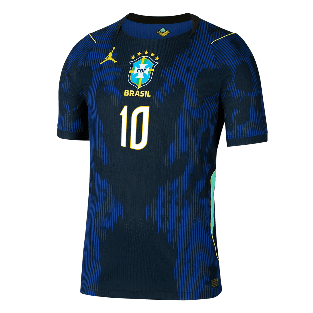 Versão do Jogador NEYMAR JR. #10 Brasil Fora Copa do Mundo Futebol Camisas 2026 Marinha