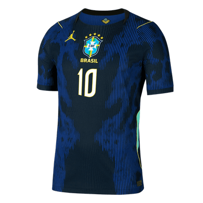 Versão do Jogador NEYMAR JR. #10 Brasil Fora Copa do Mundo Futebol Camisas 2026 Marinha