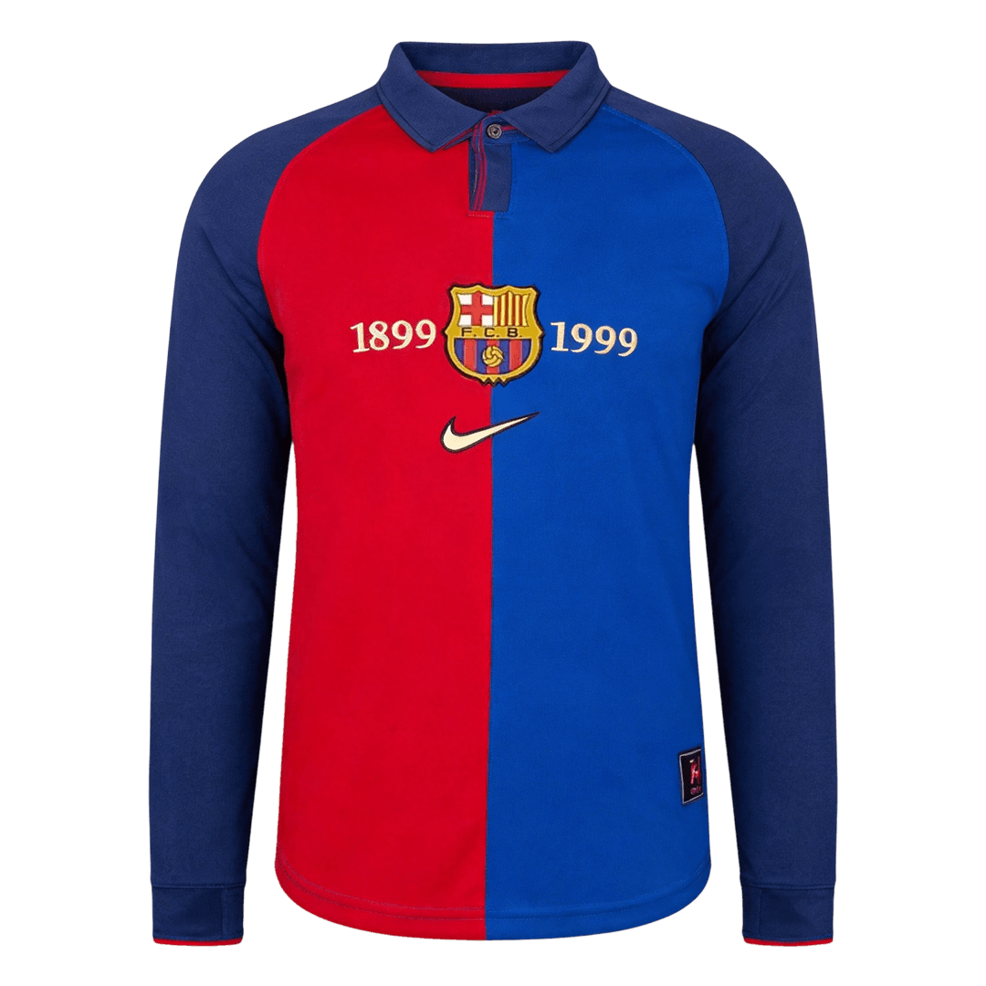 Retrô Barcelona Manga Longa Especial Camisa 1999/00 Vermelho