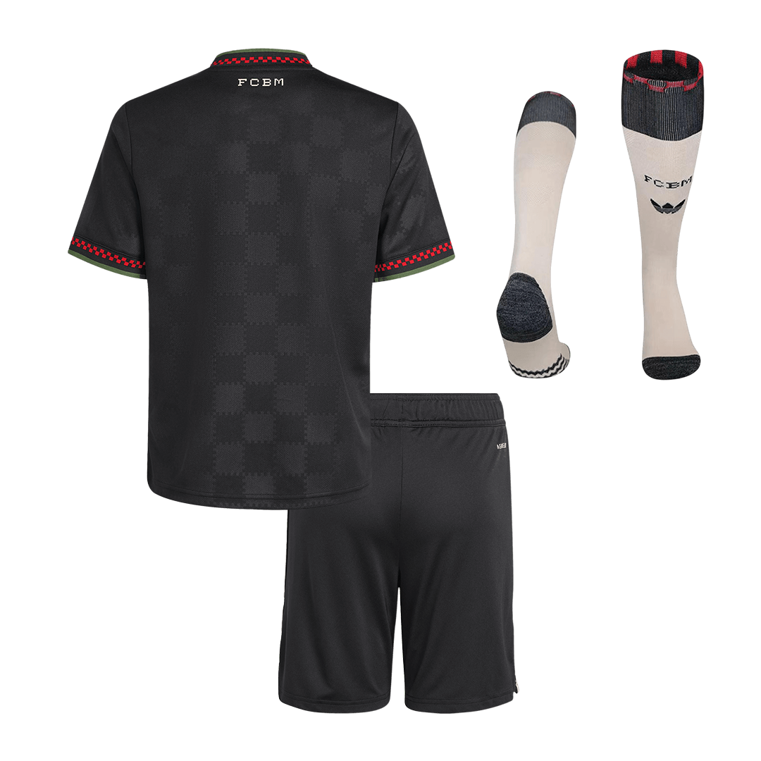 Bayern Munich Infantil 
 Fora Terceira Futebol Camisa Conjunto (Camisa+Shorts+Meias) 2025/26 Preto