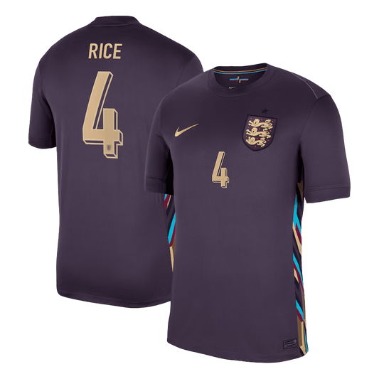 Camisola personalizada RICE #4 Inglaterra Soccer Jersey Away 2025/26