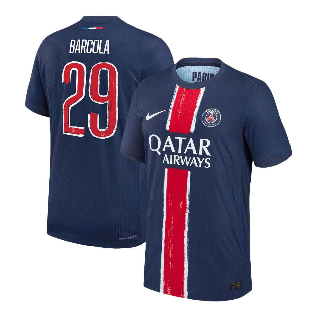 Jogador BARCOLA #29 PSG Casa UCL Futebol Camisas Marinha - UCL camisola de futebol 2025/26