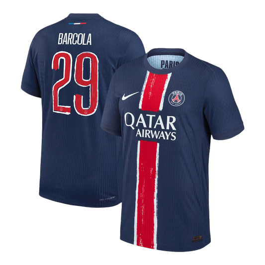 Jogador BARCOLA #29 PSG Casa UCL Futebol Camisas Marinha - UCL camisola de futebol 2025/26