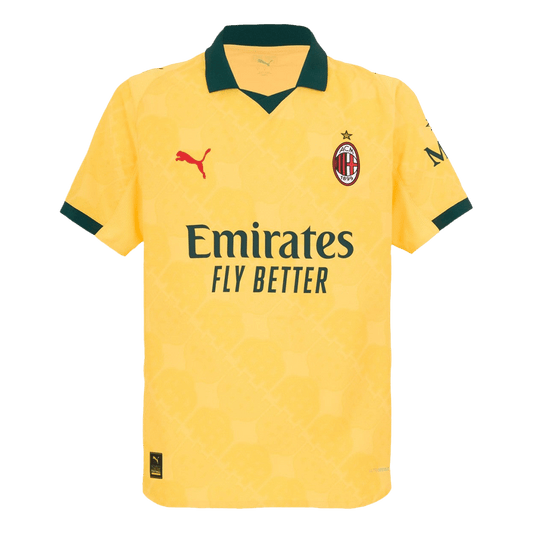 Jogador AC Milan Fora Terceira Futebol Camisas 2025/26 Amarelo camisola de futebol