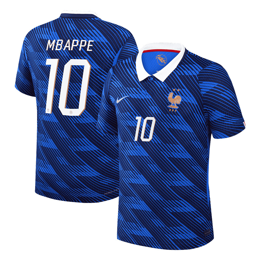 Versão do Jogador MBAPPE #10 França Casa Copa do Mundo Futebol Camisas 2026 Azul