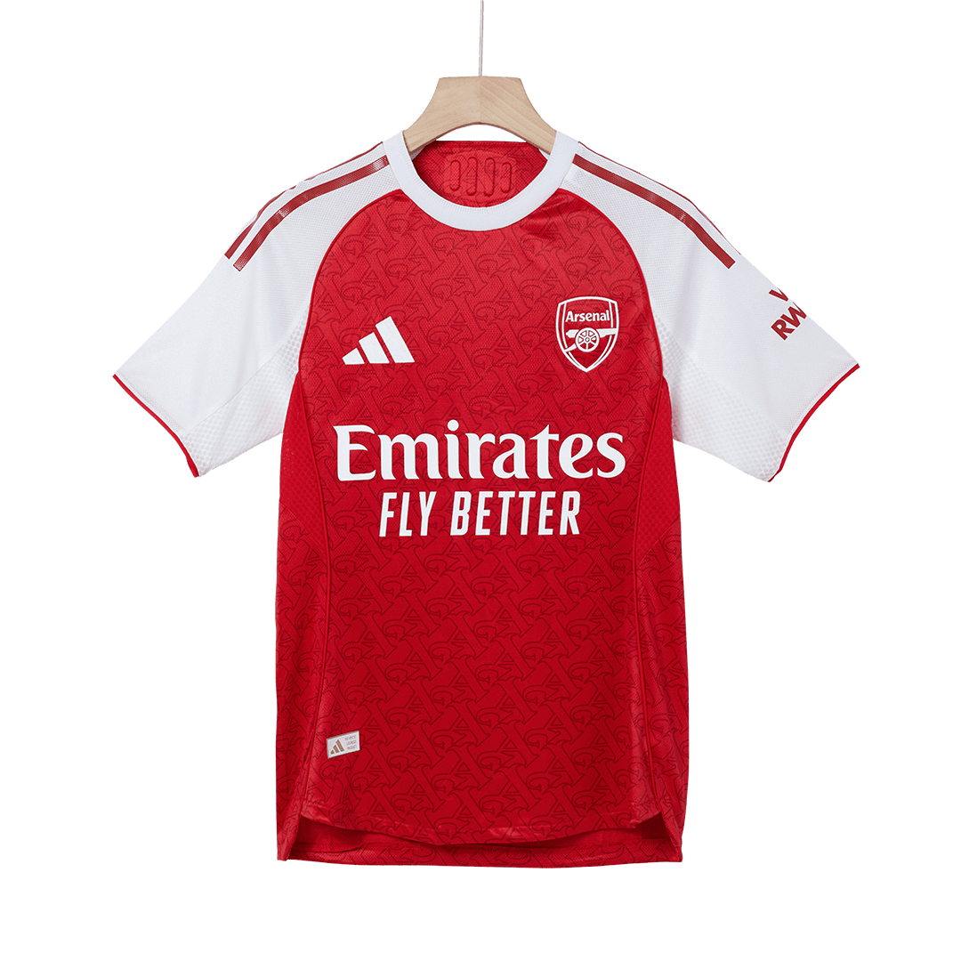 Jogador SALIBA #2 Arsenal Casa Futebol Camisas 2025/26 Vermelho