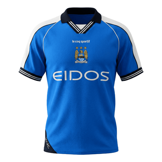 Retrô Manchester City Casa Camisa 1999/01 Azul camisola de futebol 2025/26