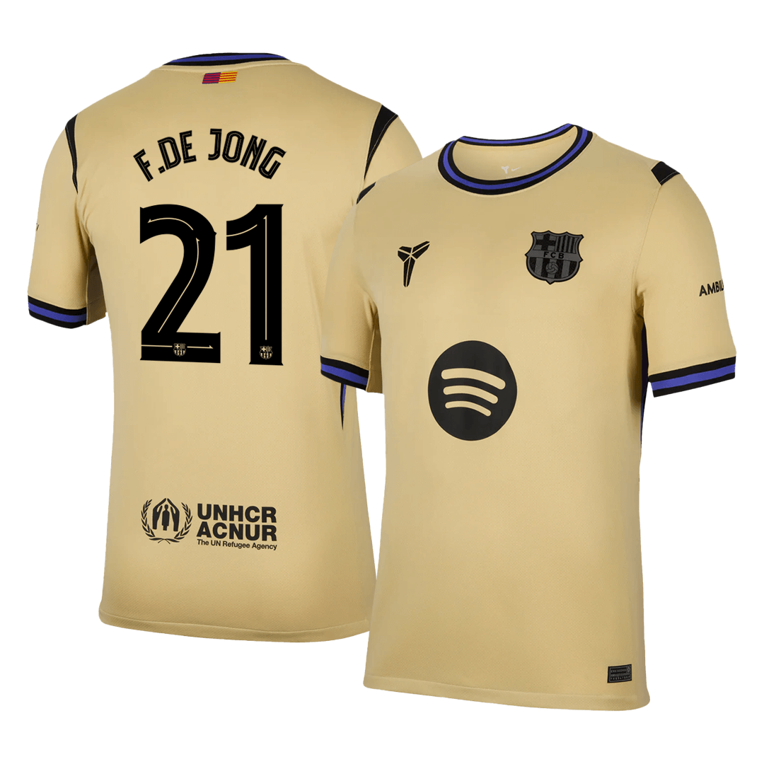 F.DE JONG #21 Barcelona Fora Camisa 2025/26- Amarelo - UCL camisola de futebol