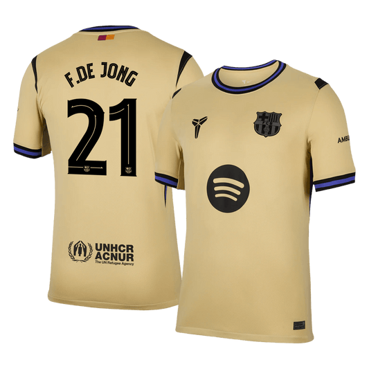 F.DE JONG #21 Barcelona Fora Camisa 2025/26- Amarelo - UCL camisola de futebol