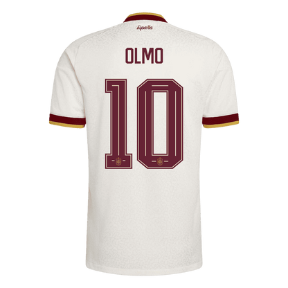 Versão do Jogador OLMO #10 Spain Fora Copa do Mundo Futebol Camisas 2026 Branco