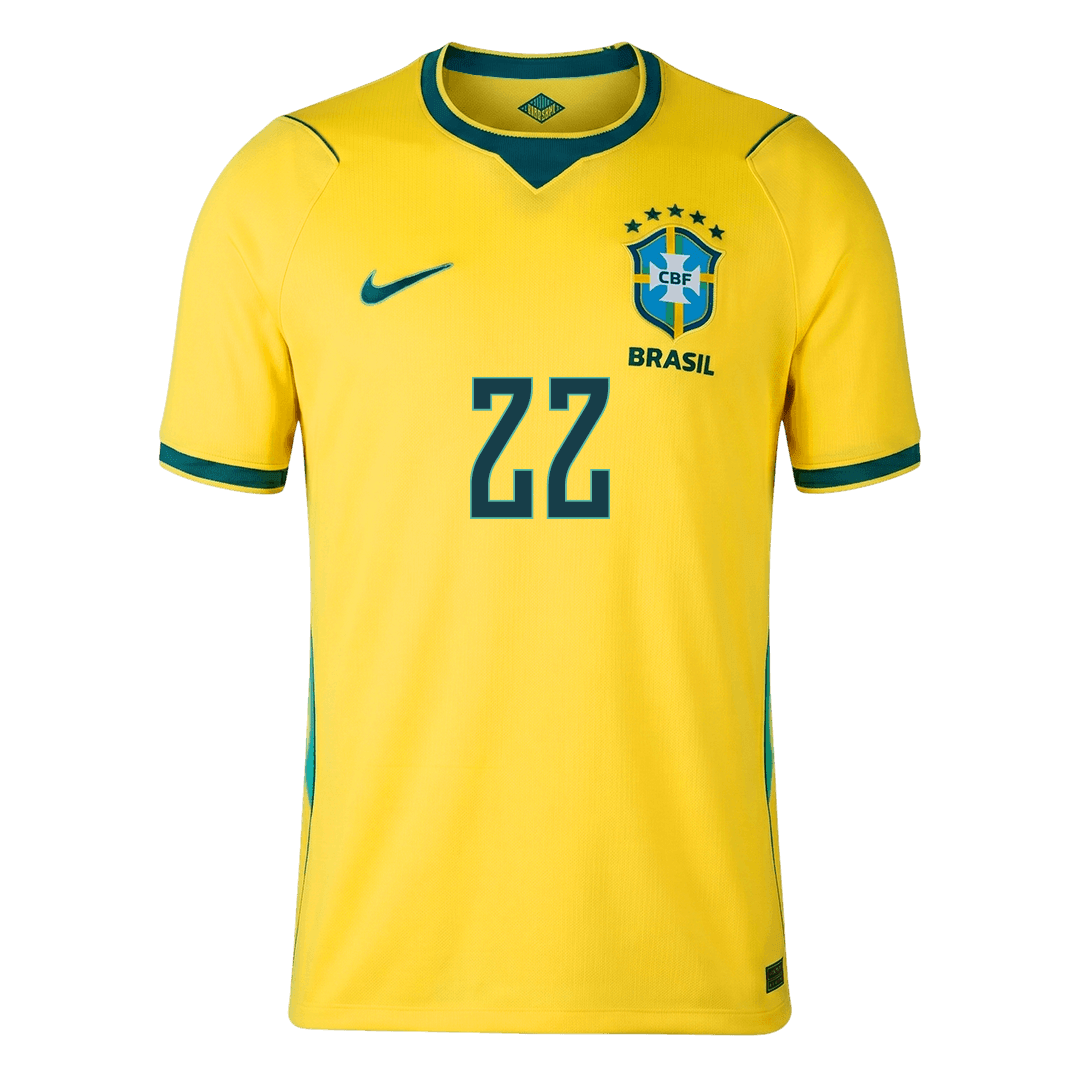 JOÃO PEDRO #22 Brasil Casa Copa do Mundo Camisa 2026 Amarelo