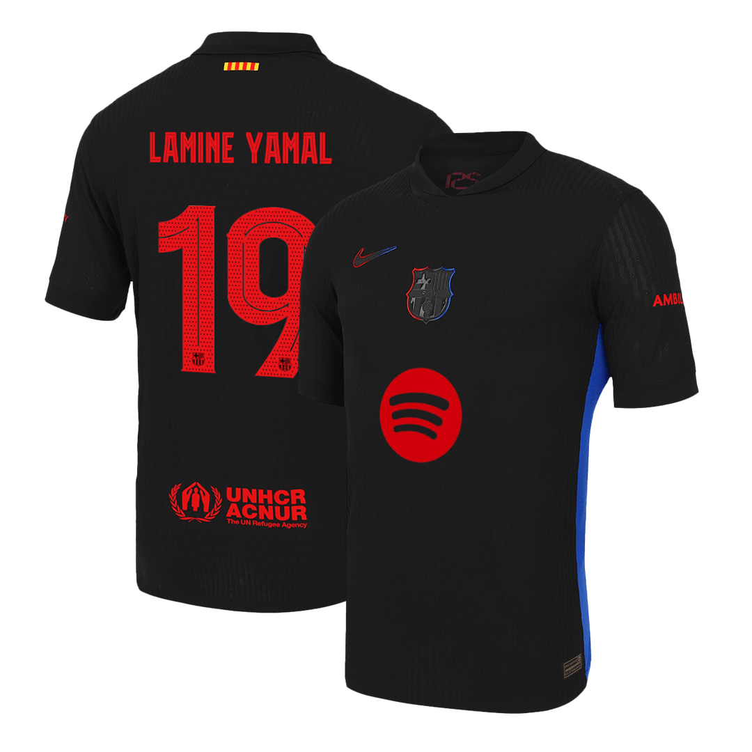 LAMINE YAMAL #19 Barcelona Camisola Jogador Logótipo do Spotify da UCL sem texto 2025/26