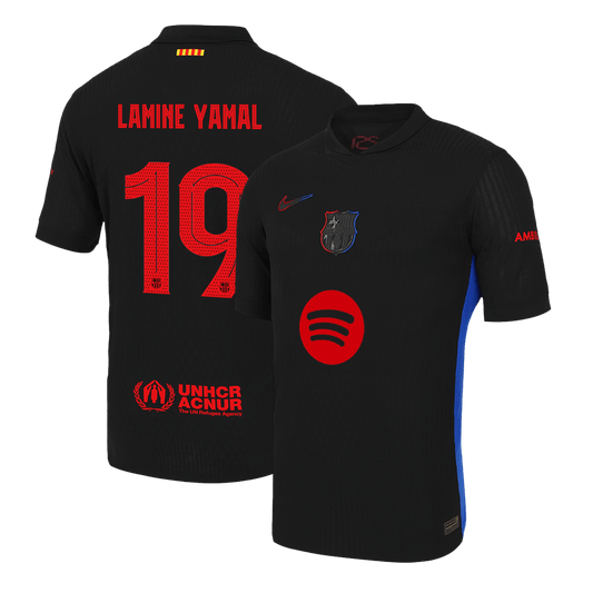 LAMINE YAMAL #19 Barcelona Camisola Jogador Logótipo do Spotify da UCL sem texto 2025/26