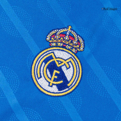 Real Madrid Infantil 
 Fora Terceira Futebol Camisa Conjunto (Camisa+Shorts+Meias) 2025/26 Azul