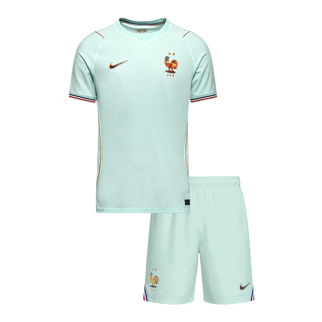 France Infantil Fora Copa do Mundo Futebol Camisa Conjunto (Camisa+Shorts) 2026 Verde - camisola de futebol para