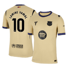 Jogador LAMINE YAMAL #10 Barcelona Fora UCL Futebol Camisas 2025/26 Amarelo - UCL