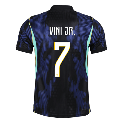 Versão do Jogador VINI JR. #7 Brazil Fora Copa do Mundo Futebol Camisas 2026 Marinha - camisola de futebol para