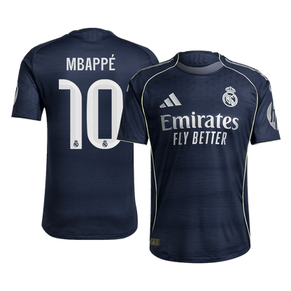 Jogador MBAPPÉ #10 Real Madrid Fora Futebol Camisas 2025/26 Marinha camisola de futebol