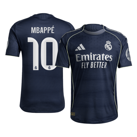 Jogador MBAPPÉ #10 Real Madrid Fora Futebol Camisas 2025/26 Marinha camisola de futebol