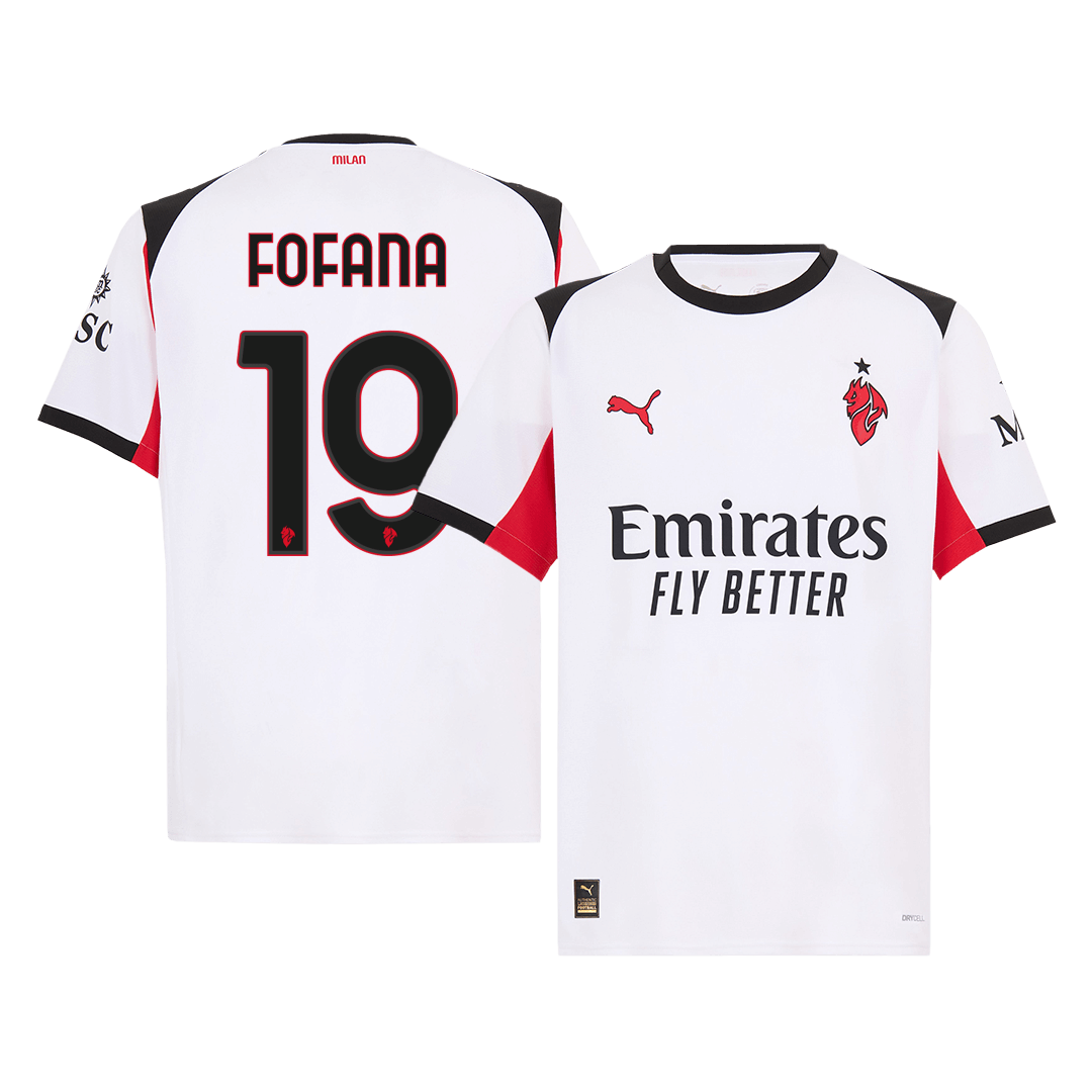 FOFANA #19 AC Milan Fora Camisa 2025/26 Branco camisola de futebol