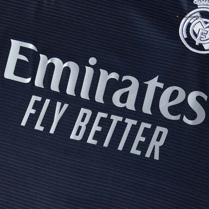 Infantil Real Madrid Fora Futebol Camisa Conjunto(Camisa+Calção) 2025/26 Azul&Marinho