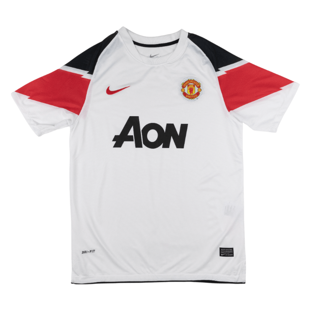 Retrô Manchester United Fora Camisa 2010/11 Branco camisola de futebol 2025/26