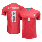 Versão do Jogador B.FERNANDES #8 Portugal Casa Copa do Mundo Futebol Camisas 2026 Vermelho