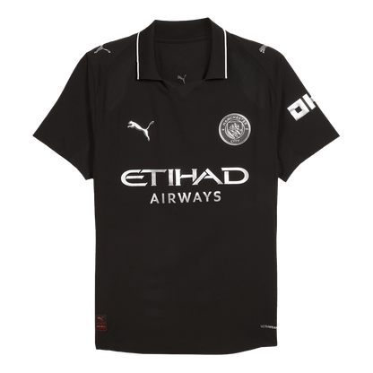 Jogador REIJNDERS #4 Manchester City Fora Futebol Camisas 2025/26 Preto