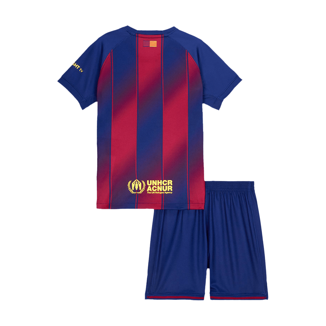 Barcelona Conjunto Infantil Casa 2025/26 Vermelho-Azul