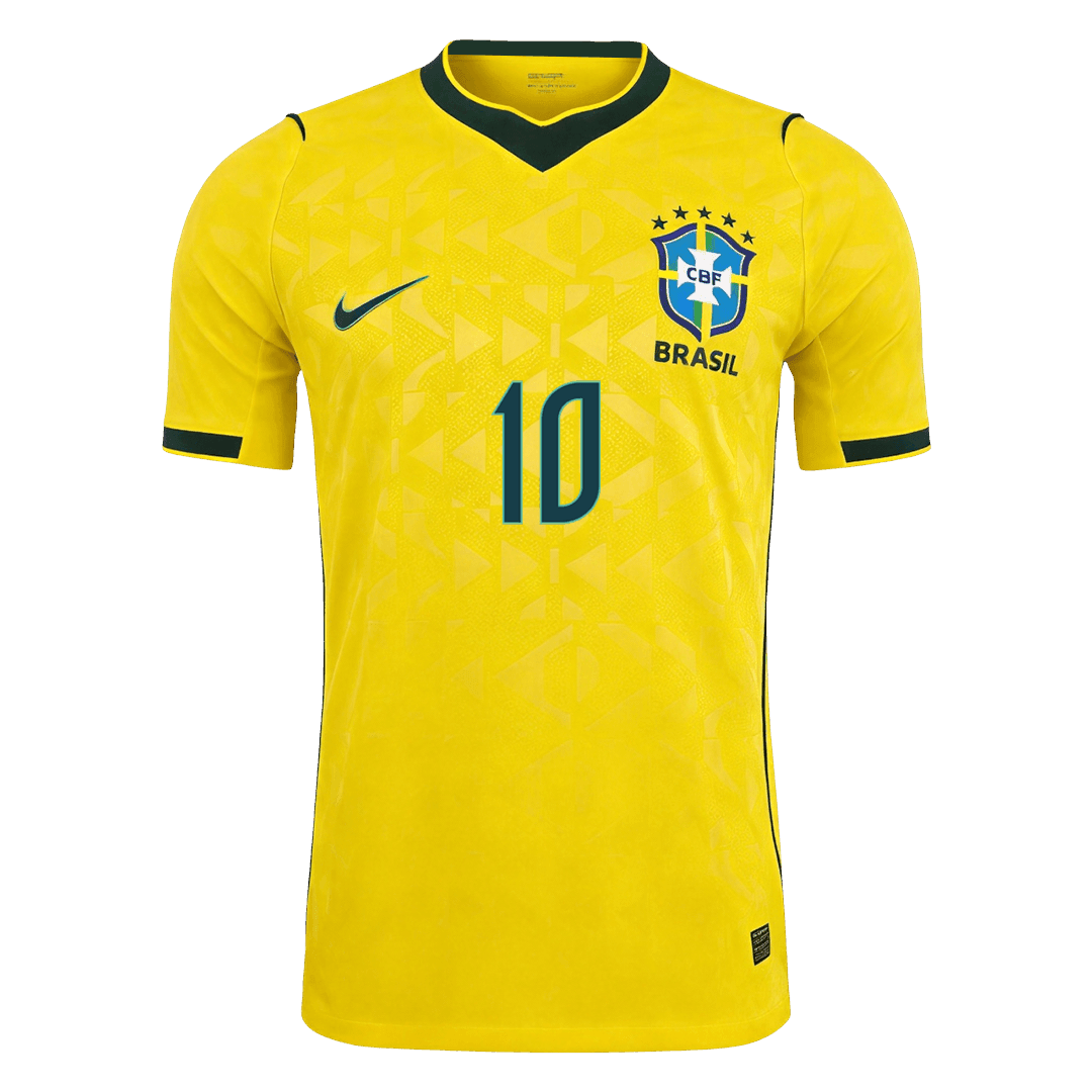 Versão do Jogador NEYMAR JR. #10 Brasil Casa Copa do Mundo Futebol Camisas 2026 Amarelo