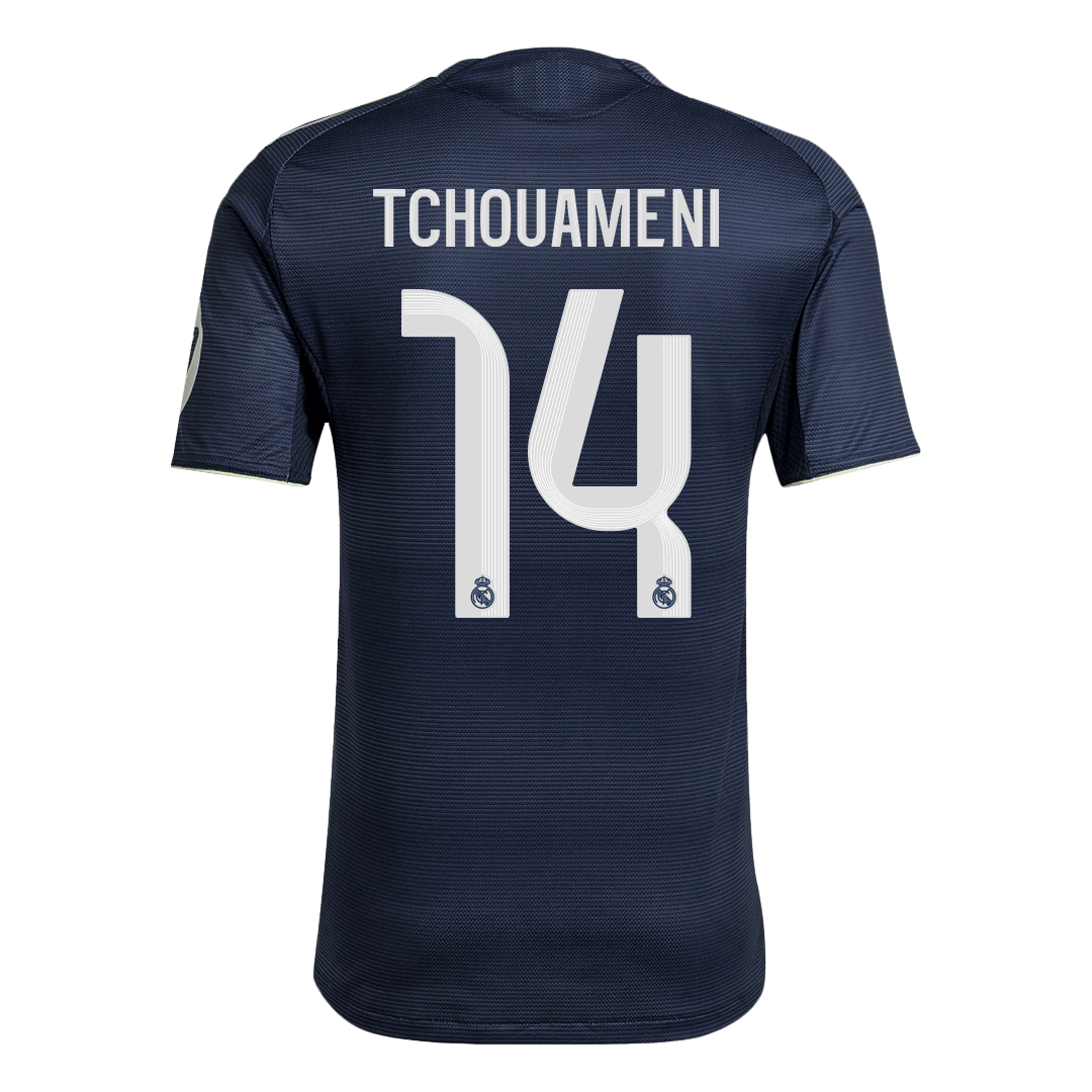Jogador TCHOUAMENI #14 Real Madrid Fora Futebol Camisas 2025/26 Marinha