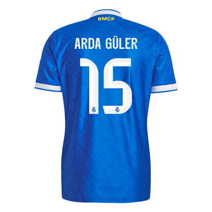 Jogador ARDA GÜLER #15 Real Madrid Fora Terceira Futebol Camisas 2025/26 Azul