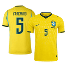 Versão do Jogador CASEMIRO #5 Brasil Casa Copa do Mundo Futebol Camisas 2026 Amarelo