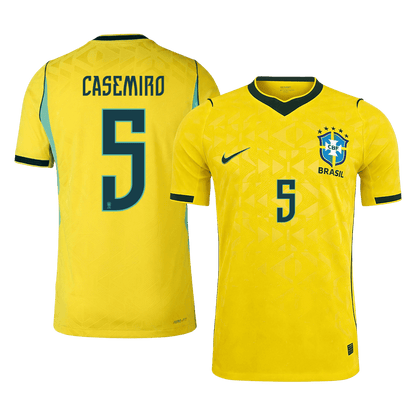 Versão do Jogador CASEMIRO #5 Brasil Casa Copa do Mundo Futebol Camisas 2026 Amarelo