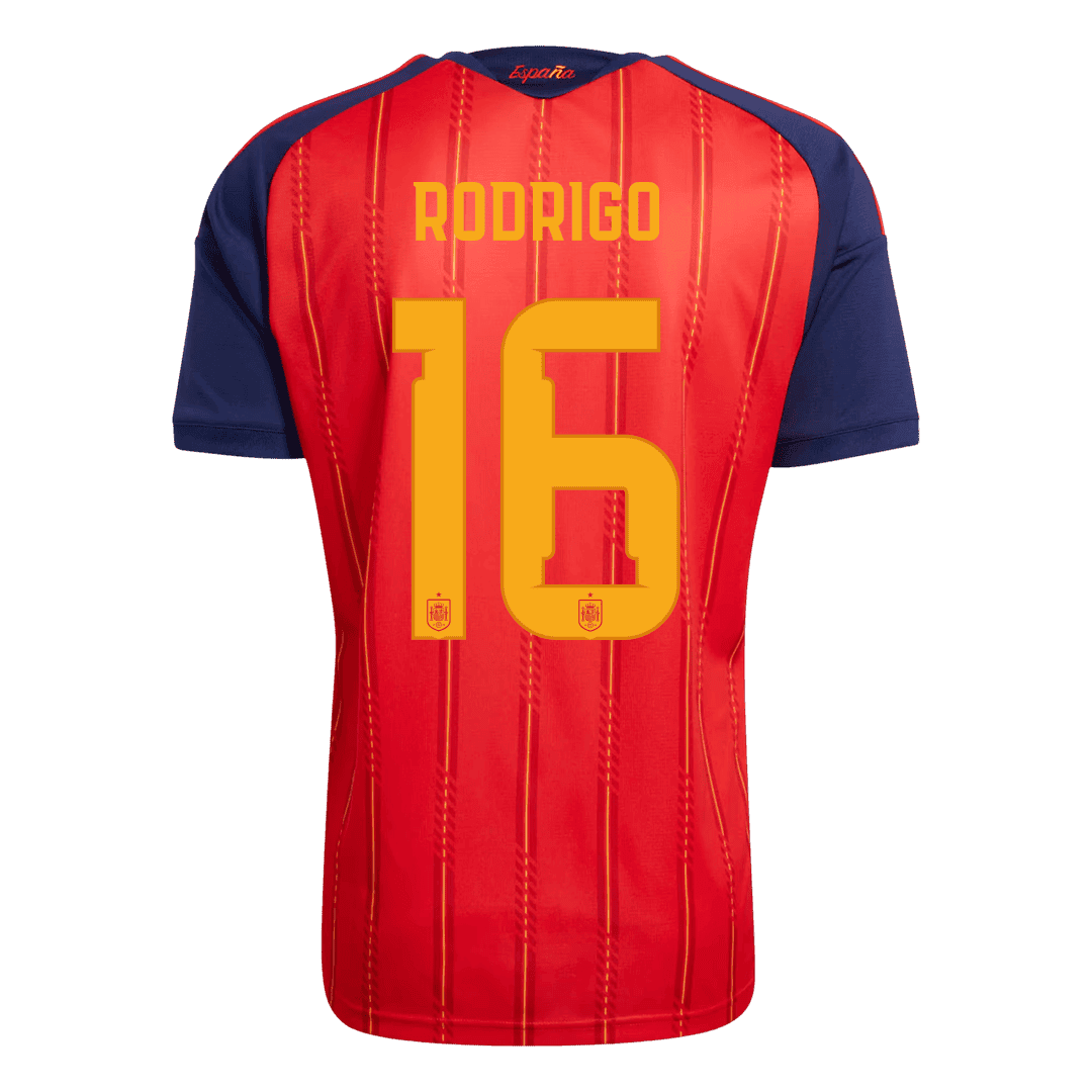 RODRIGO #16 Spain Casa Copa do Mundo Camisa 2026 Vermelho