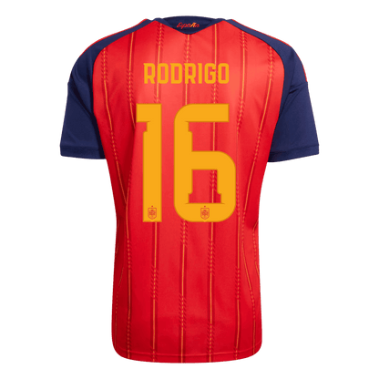 RODRIGO #16 Spain Casa Copa do Mundo Camisa 2026 Vermelho