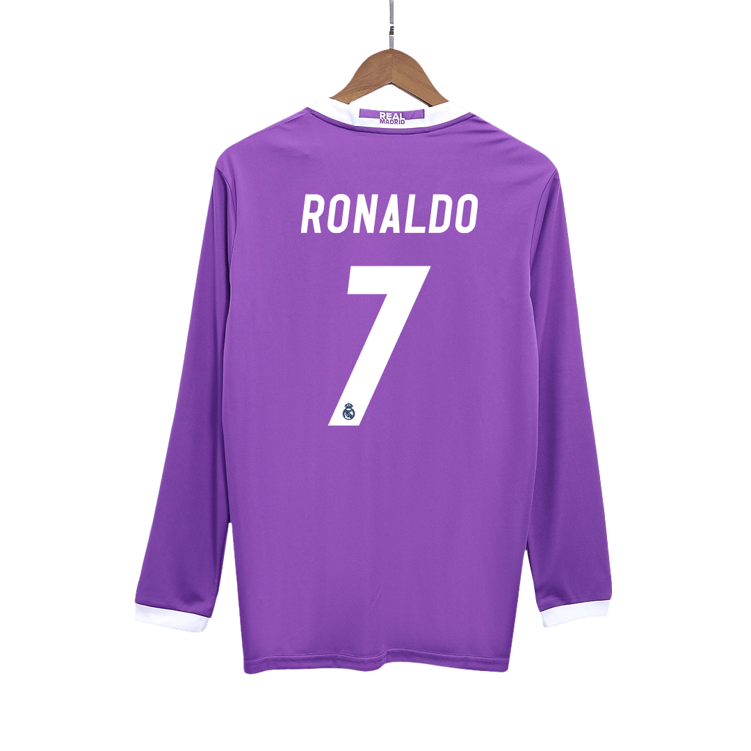 Camisola de futebol de manga comprida RONALDO #7 Real Madrid Retro Jersey Away 2016/17 2025/26