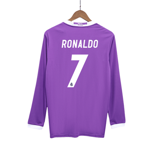 Camisola de futebol de manga comprida RONALDO #7 Real Madrid Retro Jersey Away 2016/17 2025/26