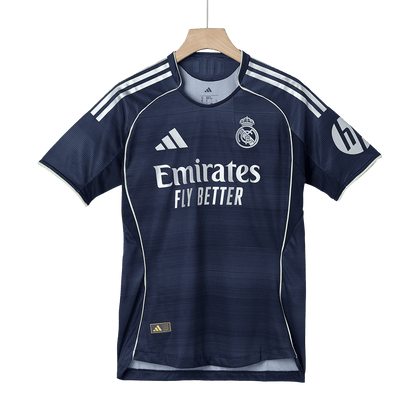 Jogador MBAPPÉ #9 Real Madrid Fora Futebol Camisas 2025/26 Marinha