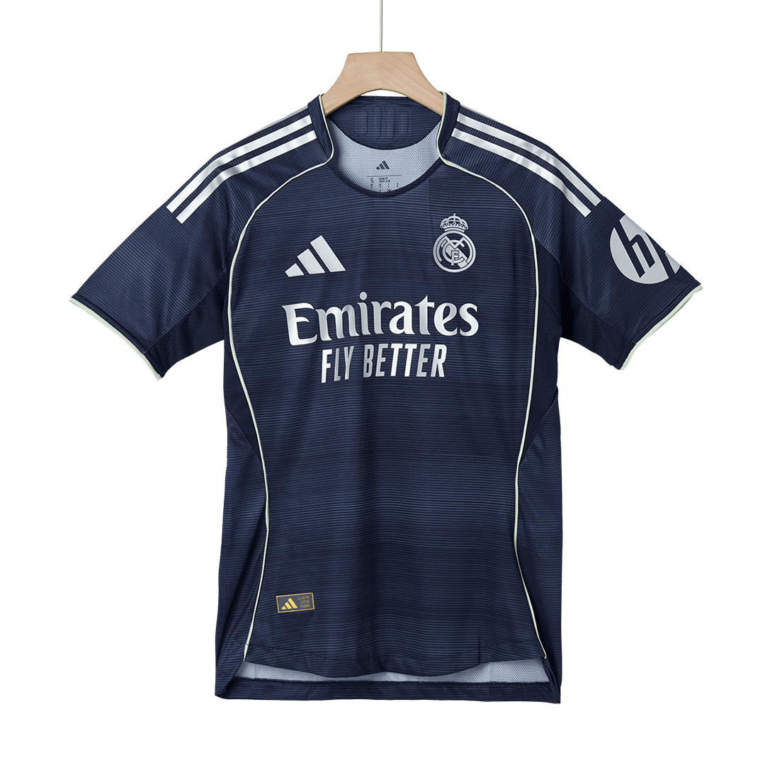 Jogador BELLINGHAM #5 Real Madrid Fora Futebol Camisas 2025/26 Marinha
