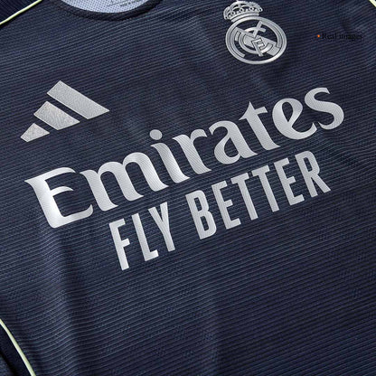 Jogador MBAPPÉ #9 Real Madrid Fora Futebol Camisas 2025/26 Marinha