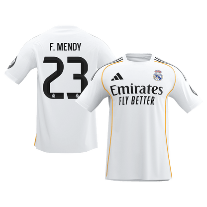 【Super Qualidade】F.MENDY #23 Real Madrid
 Casa Futebol Camisa 2025/26 Branco camisola de futebol