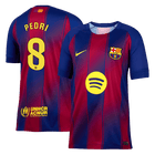 PEDRI #8 Barcelona Casa Camisa 2025/26- Vermelho&Azul