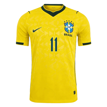 Versão do Jogador RAPHINHA #11 Brasil Casa Copa do Mundo Futebol Camisas 2026 Amarelo