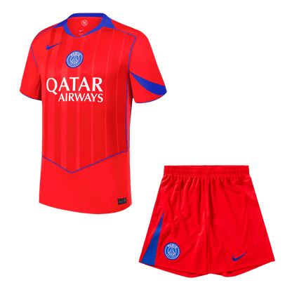 PSG Fora Terceira Camisa Conjunto (Camisa+Calções) 2025/26 Vermelho