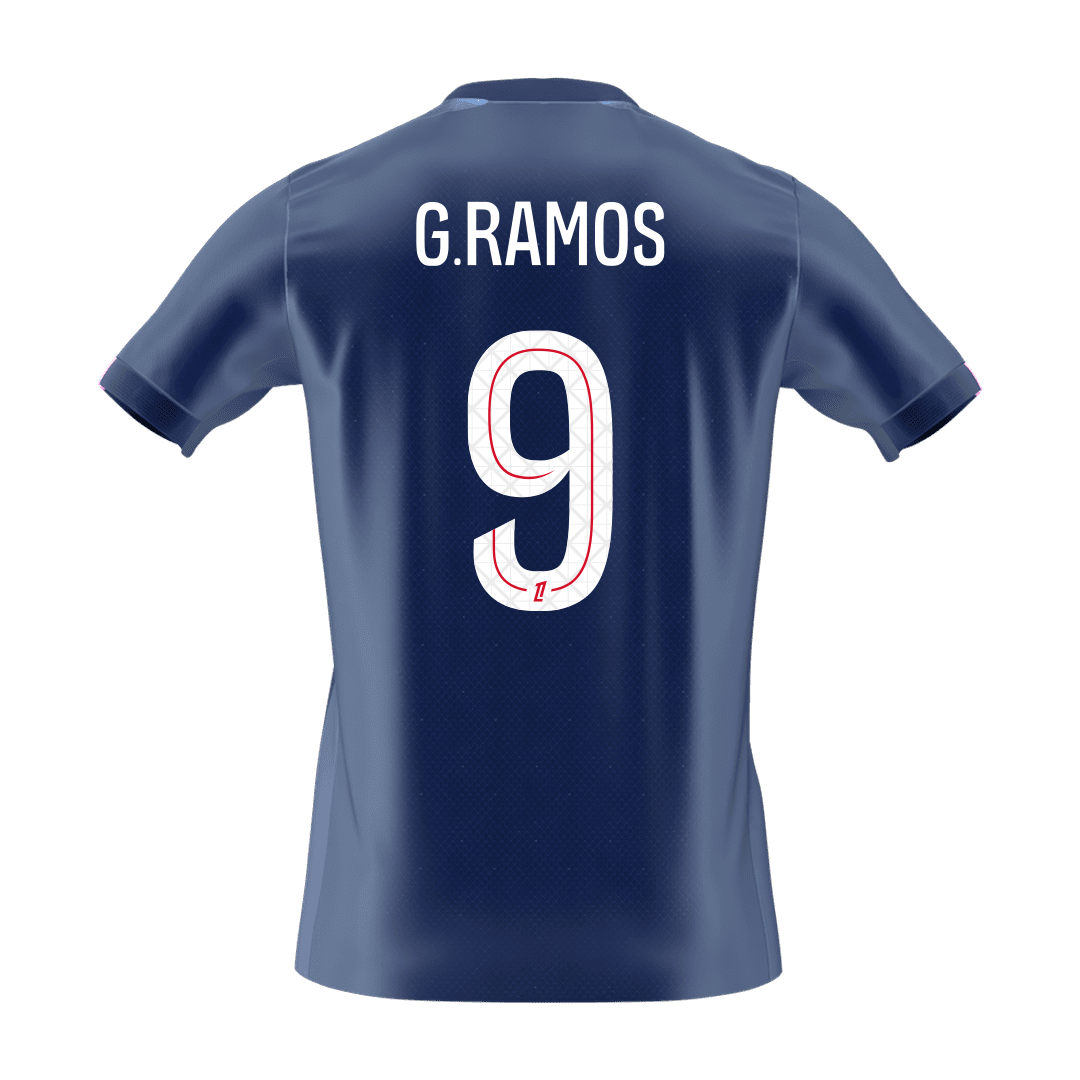 【Super Qualidade】G.RAMOS #9 PSG
 Casa Futebol Camisa 2025/26 Marinha