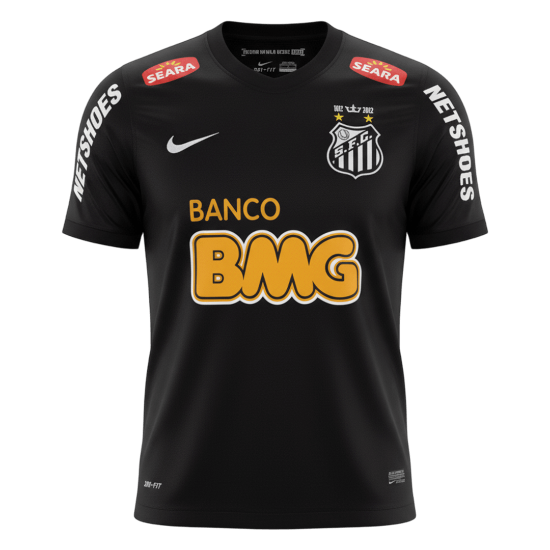 Retrô Santos FC Fora Camisa 2011/12 Preto camisola de futebol 2025/26