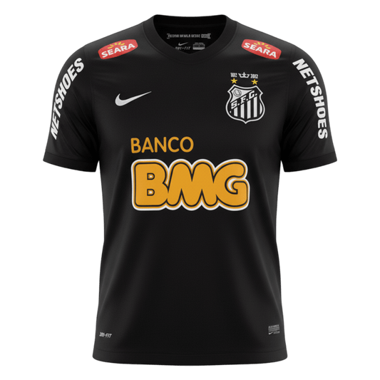 Retrô Santos FC Fora Camisa 2011/12 Preto camisola de futebol 2025/26